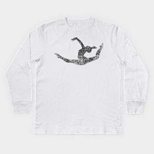 Balletina Dancer Silhouette Kids Long Sleeve T-Shirt